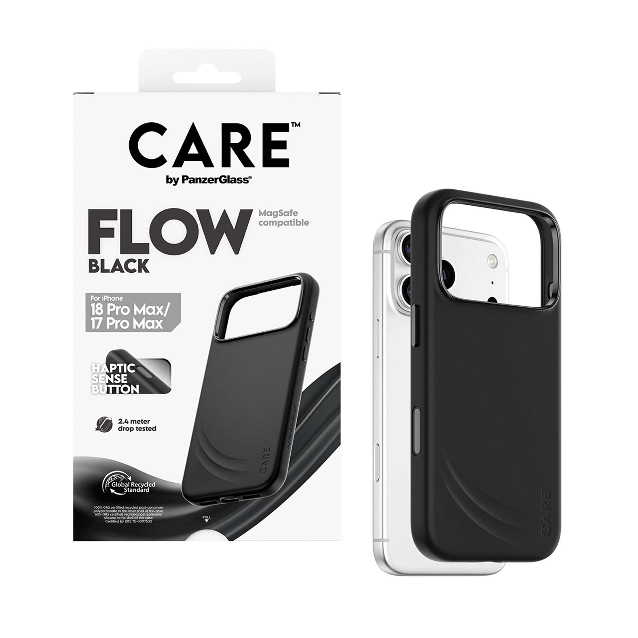 CARE™ by PanzerGlass® Flow Case Black w. MagSafe iPhone 18 Pro Max | 17 Pro Max